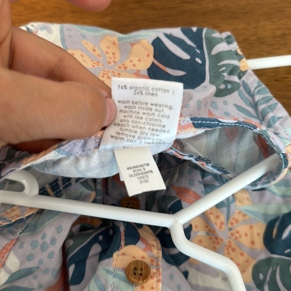 Baby Girl Little Co. Lauren Conrad Linen blend Button-Down Dress Tropical 6m - Picture 3 of 4
